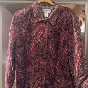 Coldwater Creek Red and Brown Paisley Blazer